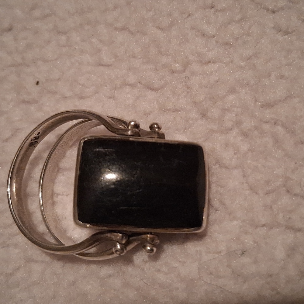 Vintage Onyx/coral/larimer Flip Ring - Picture 2 of 2